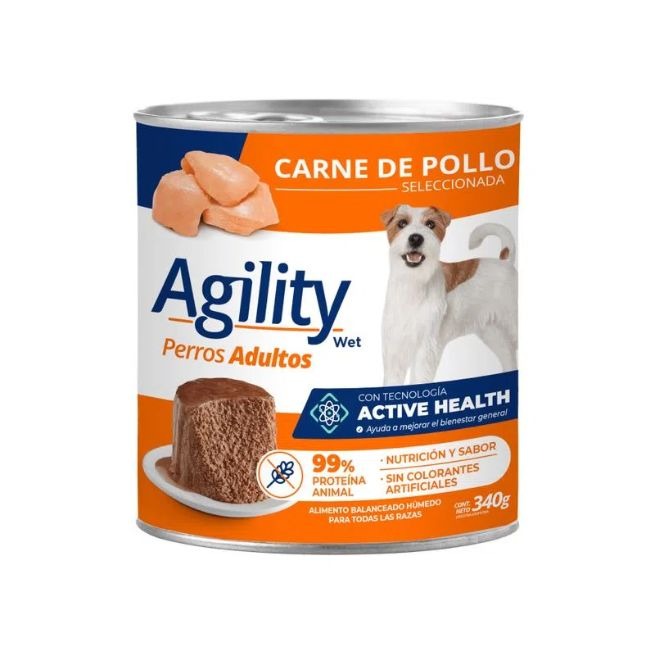 AGILITY LATA PERRO POLLO X 340 GR