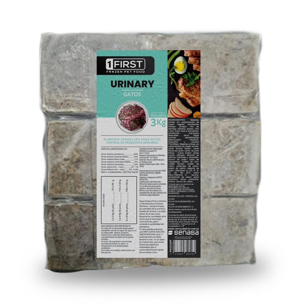 FIRST CONGELADO GATO URINARY X 3 KG