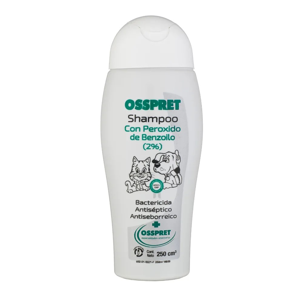 OSSPRET SHAMPOO PEROXIDO DE BENZOILO X 250 CC