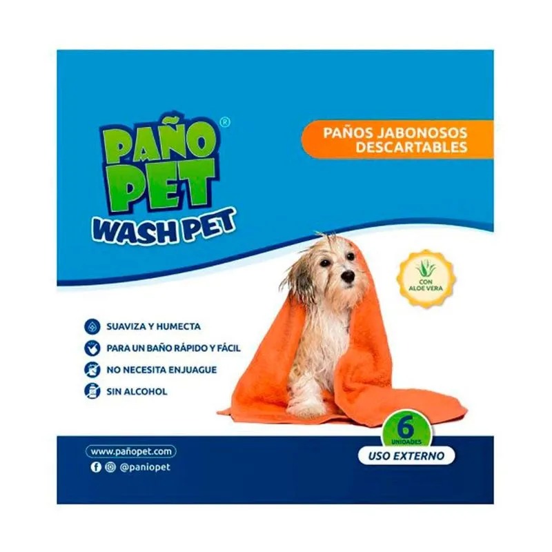 PAÑO PET WASH PET X 6 U