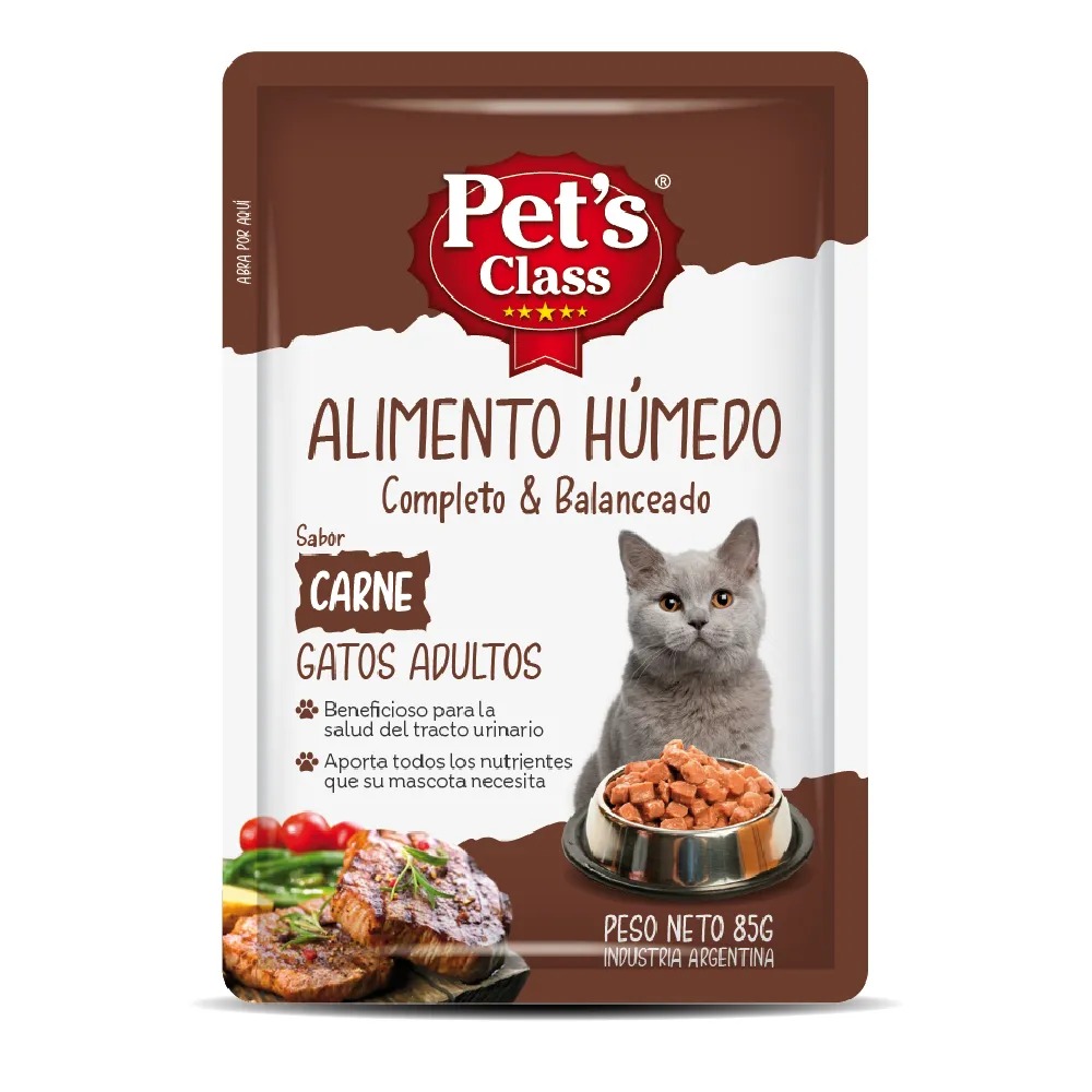 PETS CLASS POUCH GATO CARNE X 85 GR