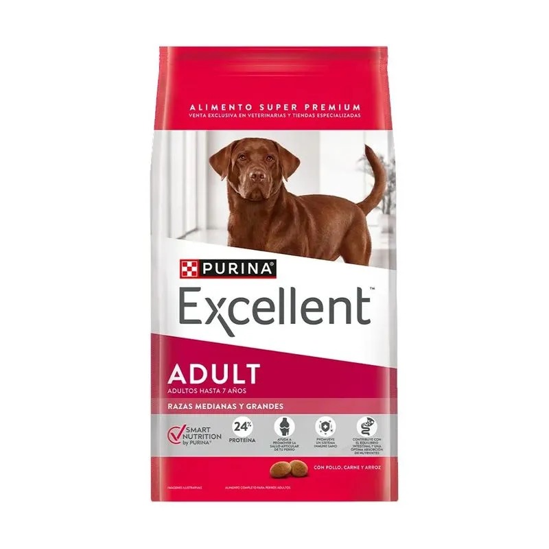 PURINA EXCELLENT PERRO AD MED/GDE X 15 KG.