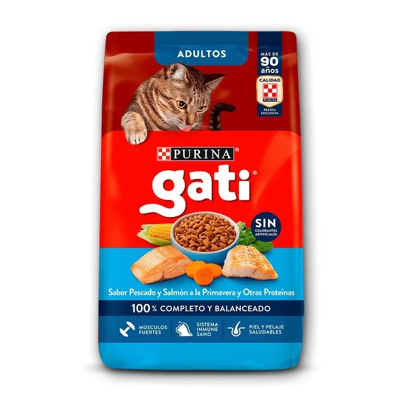 PURINA GATI PESCADO Y SALMON X 15 KG.