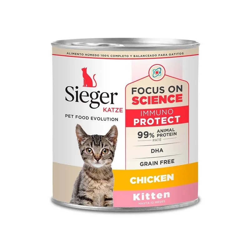 SIEGER GATO KITTEN WET POLLO LATA X 340 GR