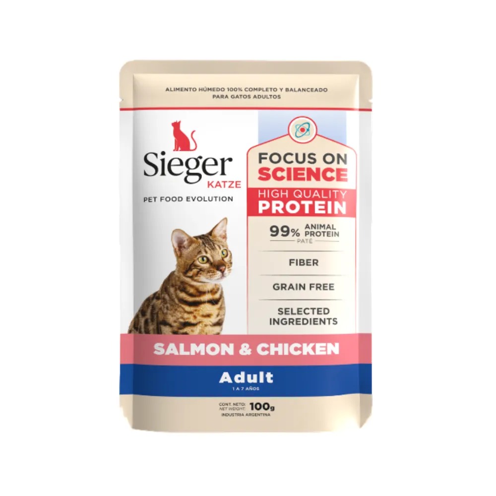 SIEGER POUCH GATO ADULTO SALMON X 100 GR