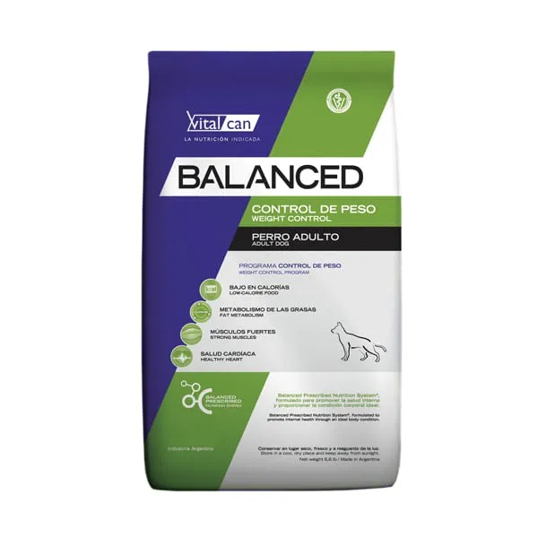 VITAL CAN BALANCED PERRO CONTROL PESO  X 3 KG