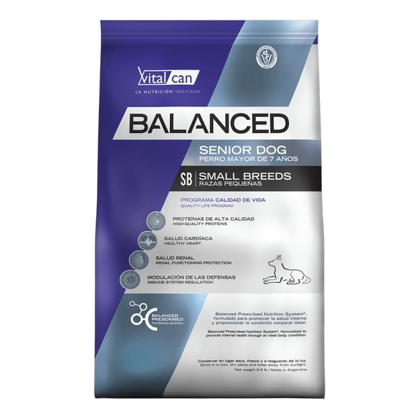 VITAL CAN BALANCED PERRO SENIOR RAZA PEQUEÑA X 3 KG