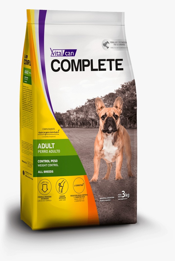 VITAL CAN COMPLETE PERRO CONTROL DE PESO X 20 KG