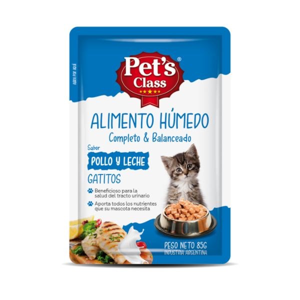 PETS CLASS POUCH GATO  CACHORRO POLLO X 85 GR