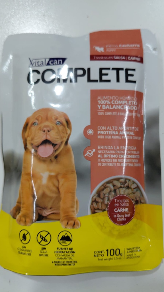 VITAL CAN COMPLETE POUCH PERRO CACHORRO CARNE X 85 GR