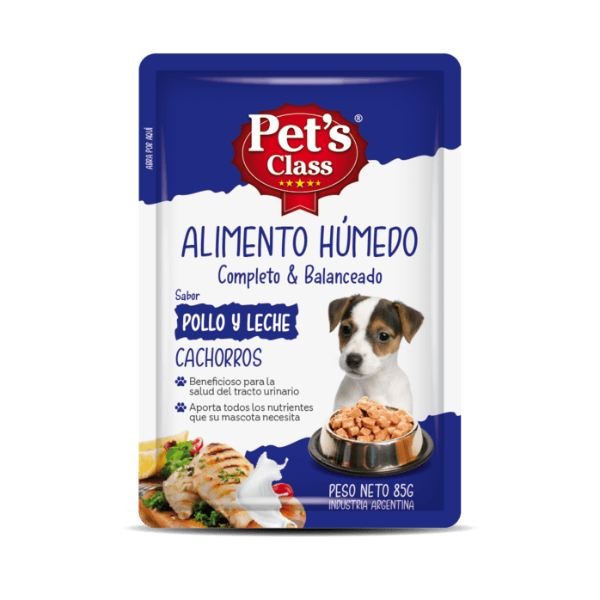 PETS CLASS POUCH PERRO CACHORRO POLLO X 85 GR