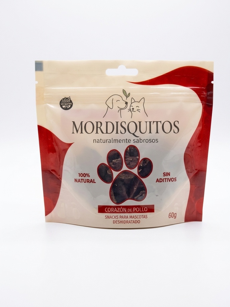 MORDISQUITOS CORAZON DE POLLO X 60 GR