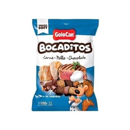 [0004-0918] GOLOCAN BOCADITOS CARNE-POLLO-CHOCOLATE X 100 GR.